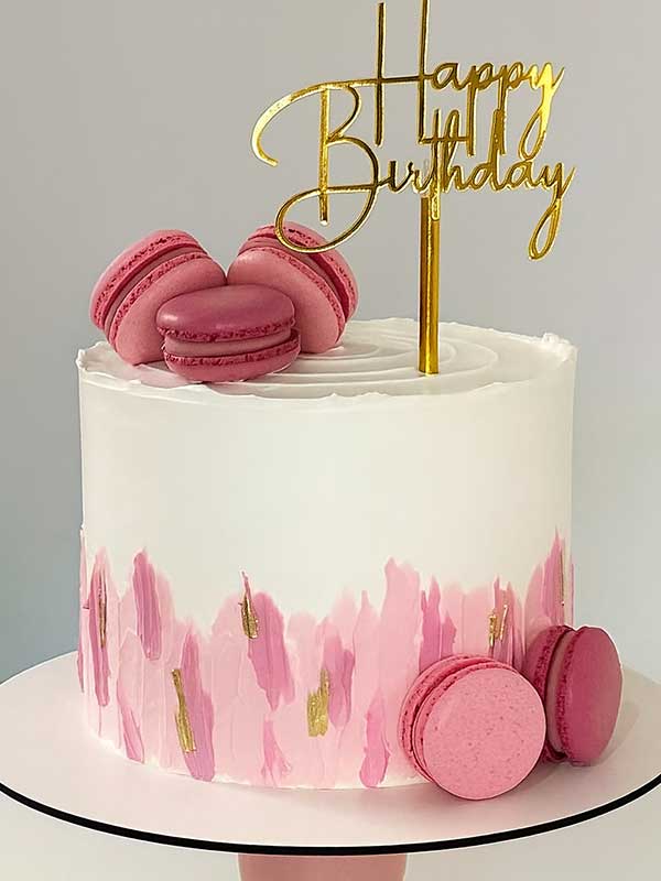 Macron Blush Cake