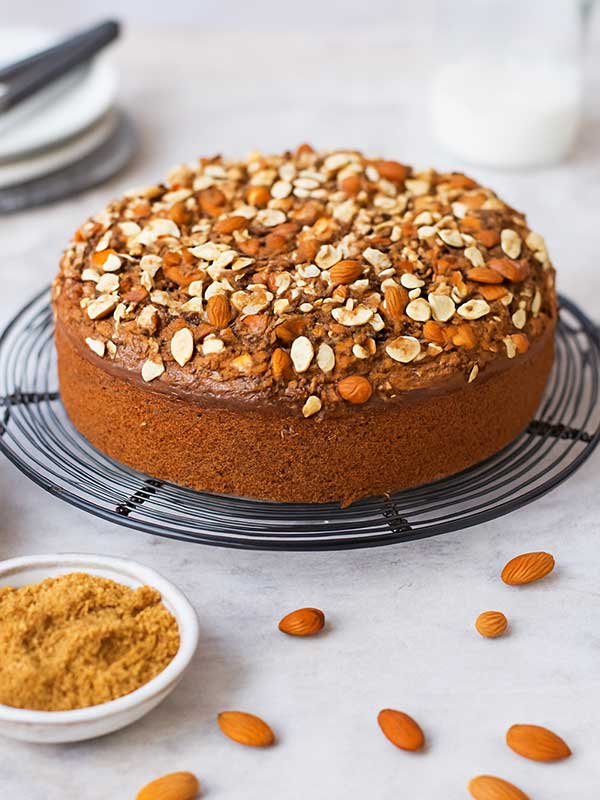 Eggless Almond Cake