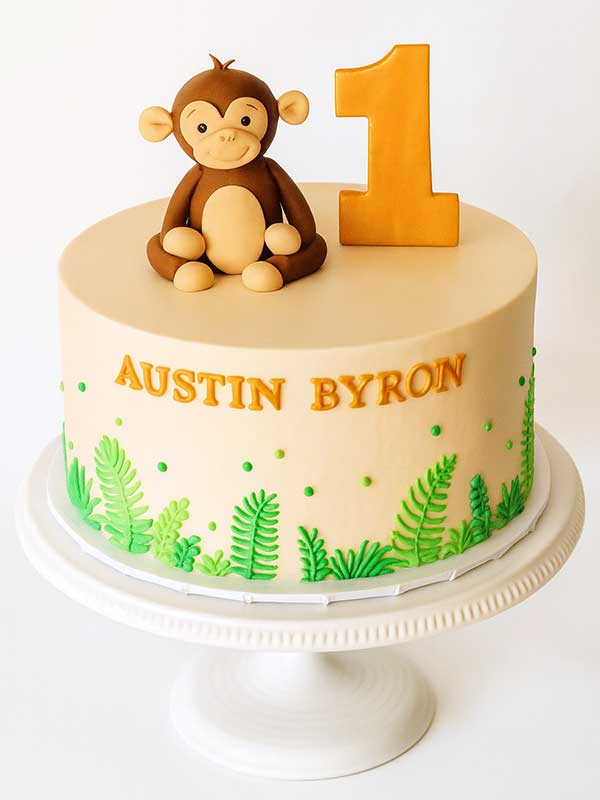 Monkey Theme Birthday Cake