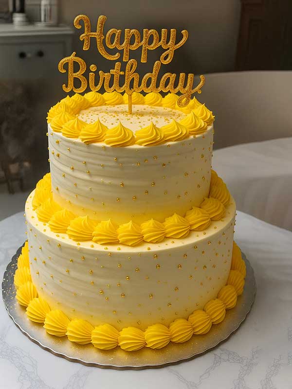 Golden Tropics 2 Tier Cake