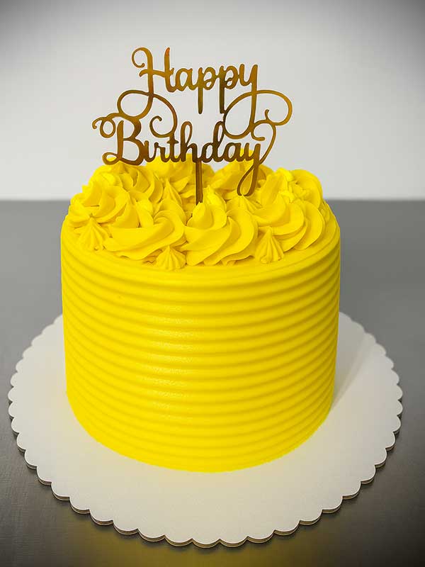 Bright Yellow Birthday Cake