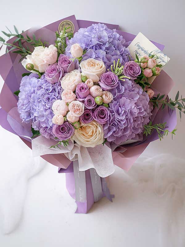 Pastel Purple Hydrangea Bouquet