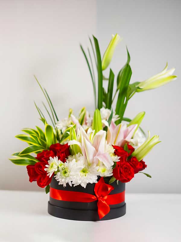 Red Roses & Lilies Classic Box