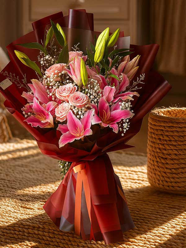 Rose Lily Charm Bouquet