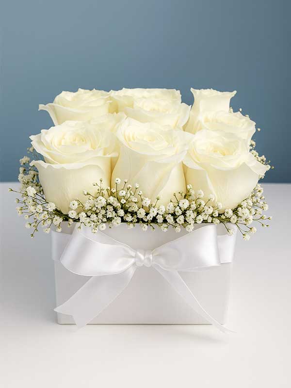 Classic White Rose Charm Box