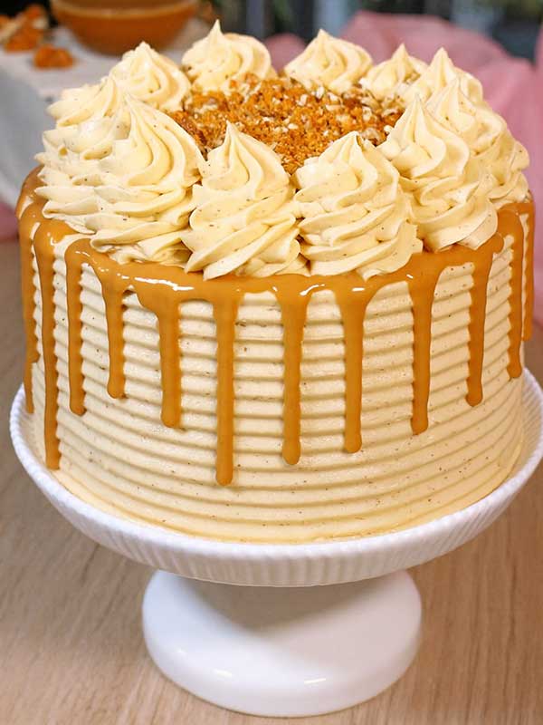 Golden Caramel Drip Cake